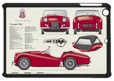Triumph TR2 1953-55 (wire wheels) Small Tablet Covers